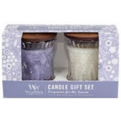 WoodWick Gift Set, Two 4.8 oz  Jeweled Glass Candles Great Mothers Day Gift!!!   152810900576
